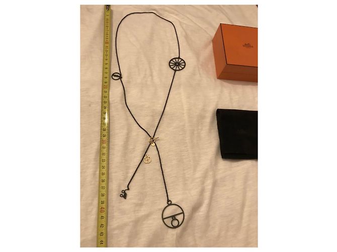 Collana Hermès Crazy Caleche Oro Rosa e Argento Nero D'oro - vista 5