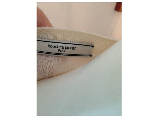 Bouchra Jarrar, Schöner Pullover, Manches 3/4, Taille 38/2/ M Weiß - Ansicht 4