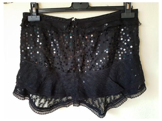 Isabel Marant Jupe en sequin de soie Qing Noir - vue 3