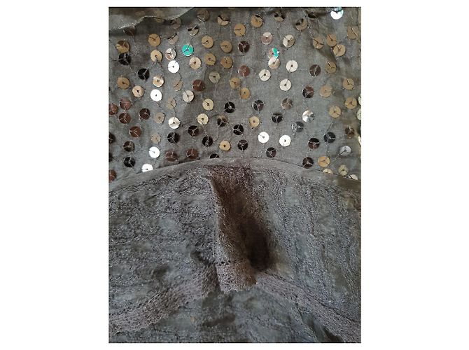 Isabel Marant Jupe en sequin de soie Qing Noir - vue 6