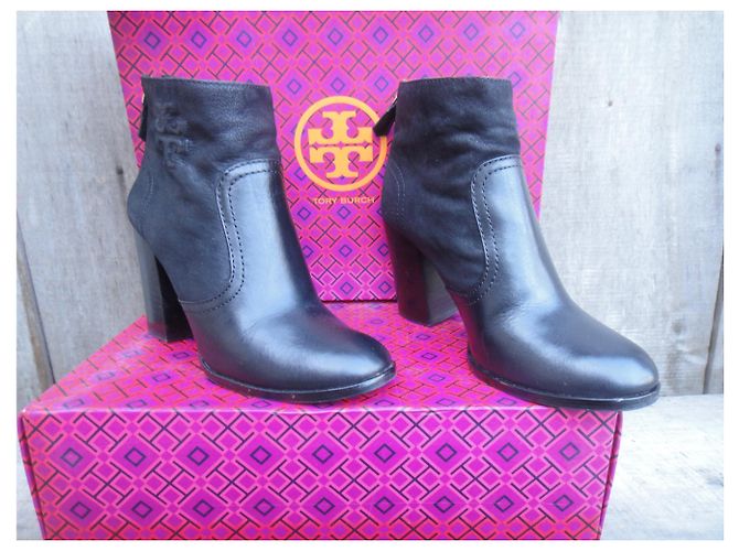 Botas de cuero negras Tory Burch Negro - vista 3