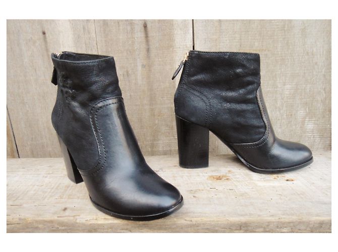 Botas de cuero negras Tory Burch Negro - vista 4