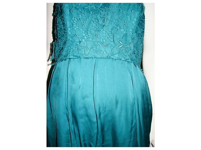 Autre Marque Vestido Monsoon de seda con estampado floral estilo bailarina verde - vista 4
