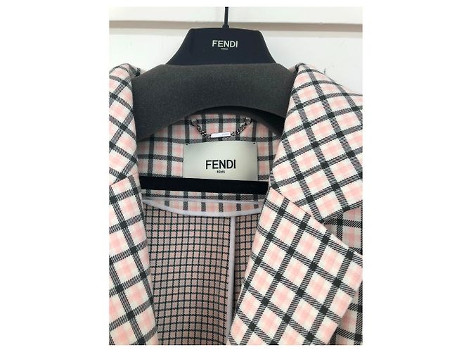 Abrigo Fendi de algodón crema Crudo - vista 4