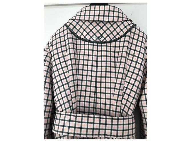 Abrigo Fendi de algodón crema Crudo - vista 6