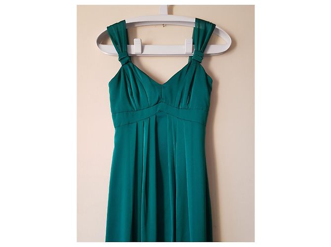 Autre Marque Barbara Schwarzer Grünes langes Kleid - Ansicht 3