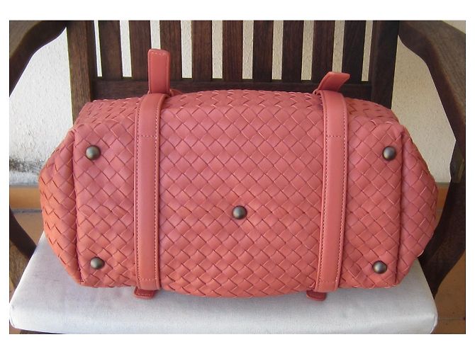 Borsa Bottega Veneta Montaigne in pelle di agnello rosa - vista 6