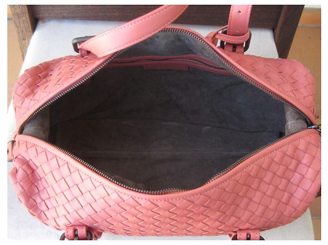 Borsa Bottega Veneta Montaigne in pelle di agnello rosa - vista 7