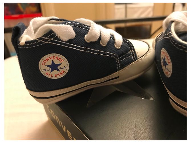 Sapatos Converse Primeiros Passos em Jeans Azul - vista 5