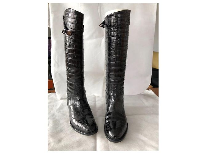Hermès Hermes - BOTTES CAVALIÈRES JUMPING EN COCODRILO€17K¡¡¡Raro!!! Negro - vista 8