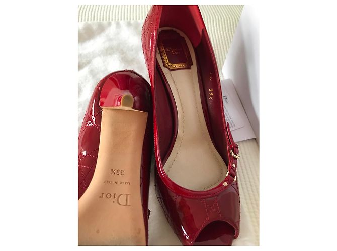 Dior Lady Dior Lackleder Pumps Rot - Ansicht 3