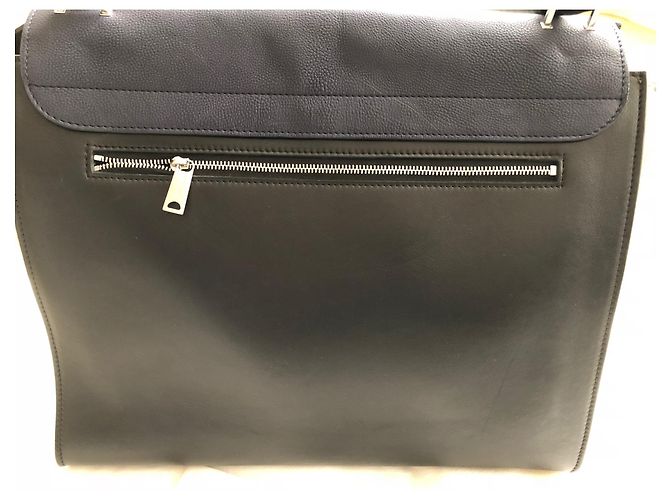 Borsa a mano Céline Trapèze in pelle blu navy - vista 3