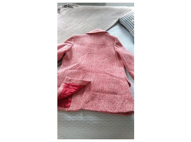 Jaqueta Yves Saint Laurent Vermelha e Branca Salpicada de Lã Vermelho - vista 3