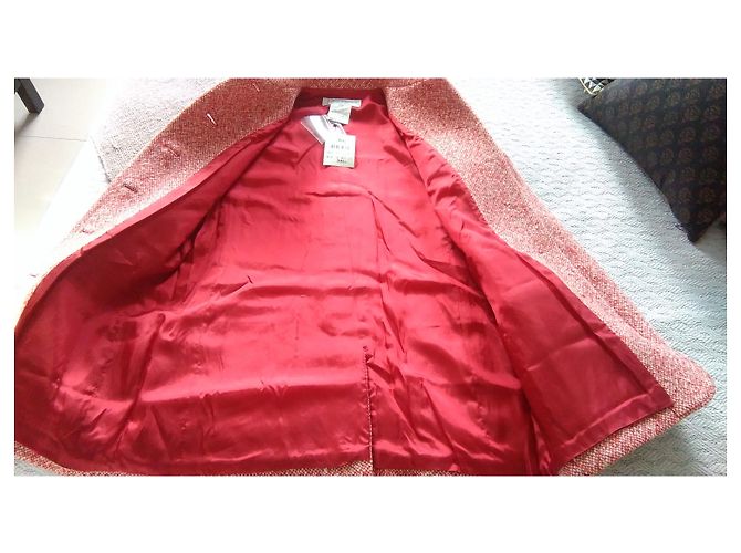Jaqueta Yves Saint Laurent Vermelha e Branca Salpicada de Lã Vermelho - vista 4