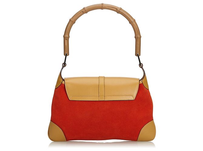 Gucci Red Bamboo Suede Jackie - vista 3