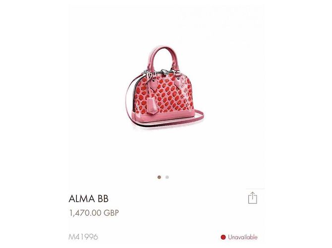 Louis Vuitton Alma BB Rosa in Vernice - vista 8
