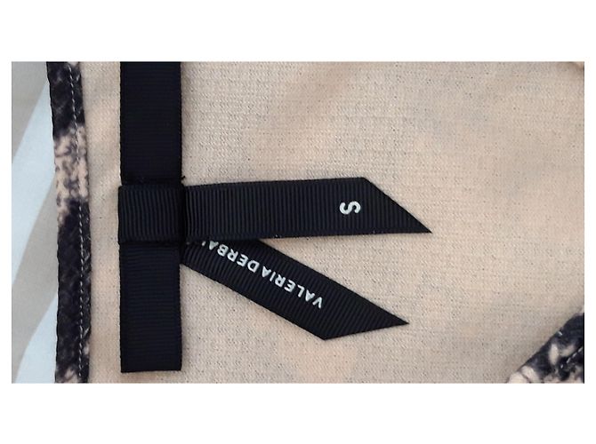 Autre Marque Abito Valeria Derbais Beige e Nero con Frange - vista 5