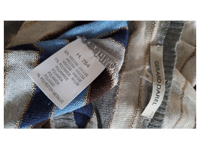 Suéter de punto a rayas azul con lurex Gerard Darel - vista 3