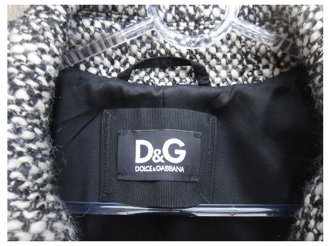 Abrigo Dolce & Gabbana de lana y mohair negro blanco - vista 5