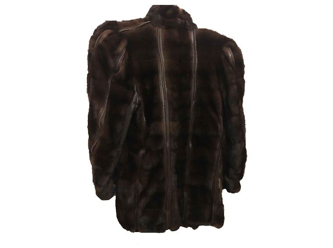 Autre Marque Chaqueta de piel BRUNO Gainville Marrón Oscuro - vista 2