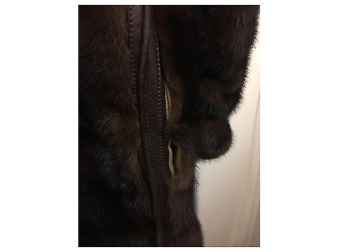 Autre Marque Chaqueta de piel BRUNO Gainville Marrón Oscuro - vista 3