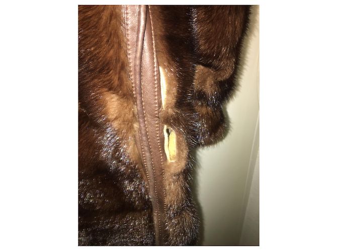 Autre Marque Chaqueta de piel BRUNO Gainville Marrón Oscuro - vista 4
