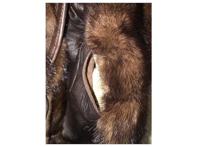 Autre Marque Chaqueta de piel BRUNO Gainville Marrón Oscuro - vista 6