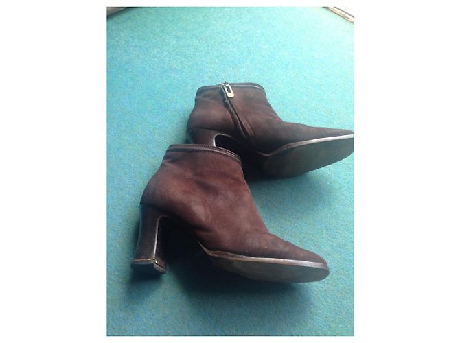 Botines Loewe en ante marrón Castaño - vista 4