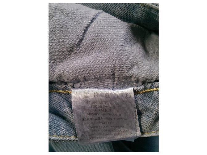 Jeans Sandro Blu Chiaro Cotone - vista 3