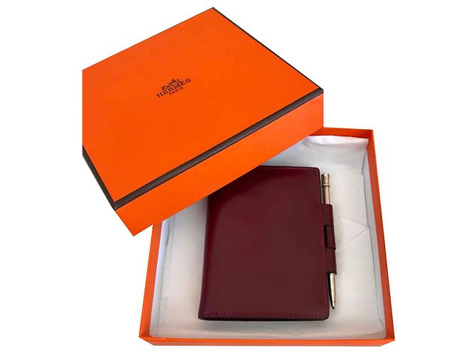 Hermès leather organizer with miners Dark red - view 2