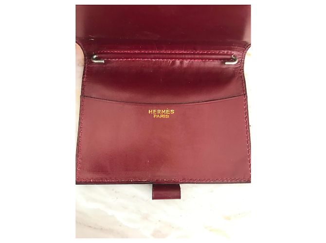 Hermès leather organizer with miners Dark red - view 3