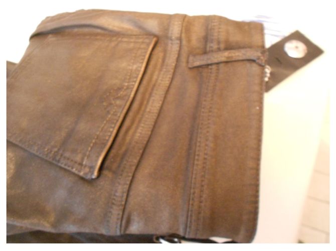 High PANTALONES MARRONES ALTO NUEVO ALGODÓN RECUBIERTO TAMAÑO EXTENSIBLE 40 fr 44 ES ALGODÓN ELASTHANE NUEVO Castaño - vista 10