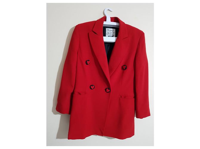 Blazer in seta rosso Moschino Cheap And Chic - vista 4
