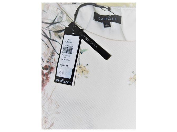 CAROLL Baumwollkleid mit Blumenmuster Rosa Hellgrün Pink Aus weiß - Ansicht 2