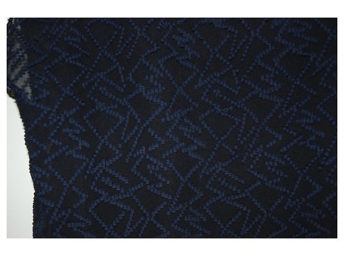 Vanessa Bruno Athe Spitzenkleid Marineblau Seide - Ansicht 3