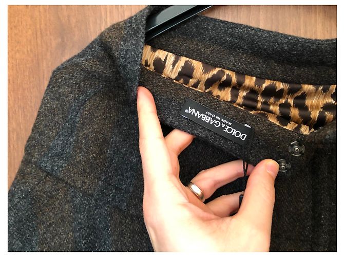 Falda plisada Dolce & Gabbana de lana marrón Castaño - vista 3