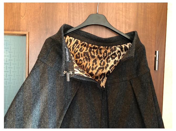 Falda plisada Dolce & Gabbana de lana marrón Castaño - vista 6