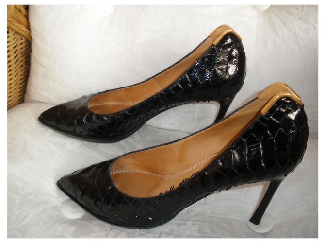 Escarpins Lanvin en Python Noir - vue 2