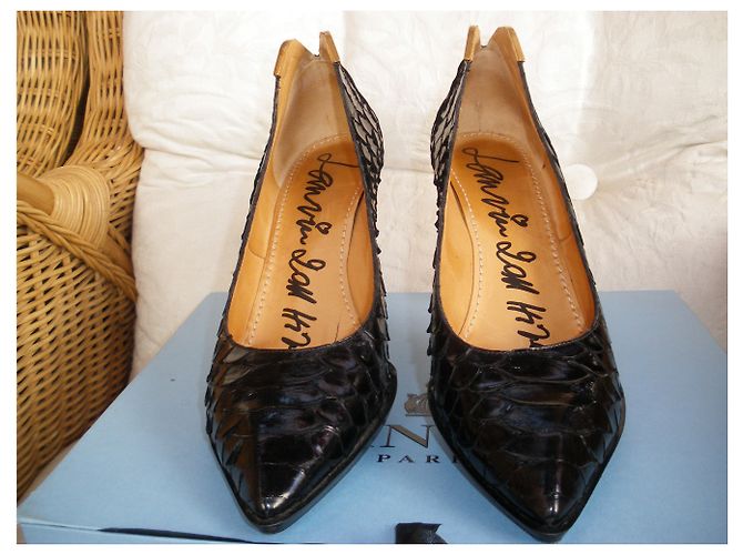 Escarpins Lanvin en Python Noir - vue 4