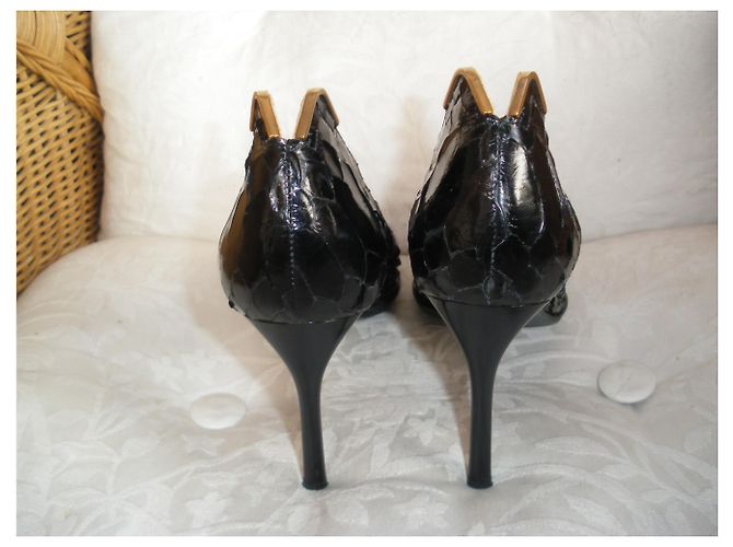 Escarpins Lanvin en Python Noir - vue 5