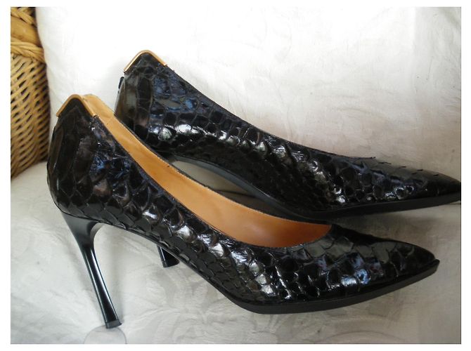 Escarpins Lanvin en Python Noir - vue 6