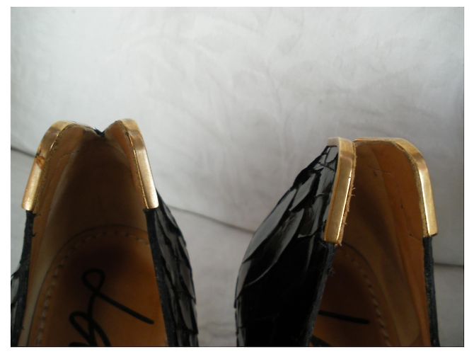 Escarpins Lanvin en Python Noir - vue 7