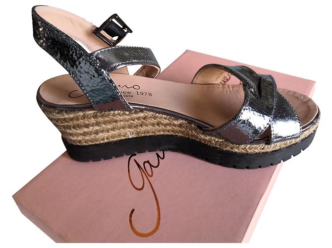 Autre Marque Espadrillas GAIMO in pelle metallizzata argento 39 - vista 2