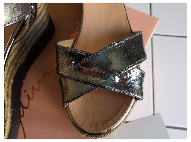 Autre Marque Espadrillas GAIMO in pelle metallizzata argento 39 - vista 3