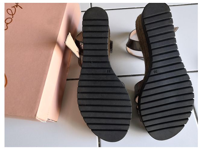 Autre Marque Espadrillas GAIMO in pelle metallizzata argento 39 - vista 4