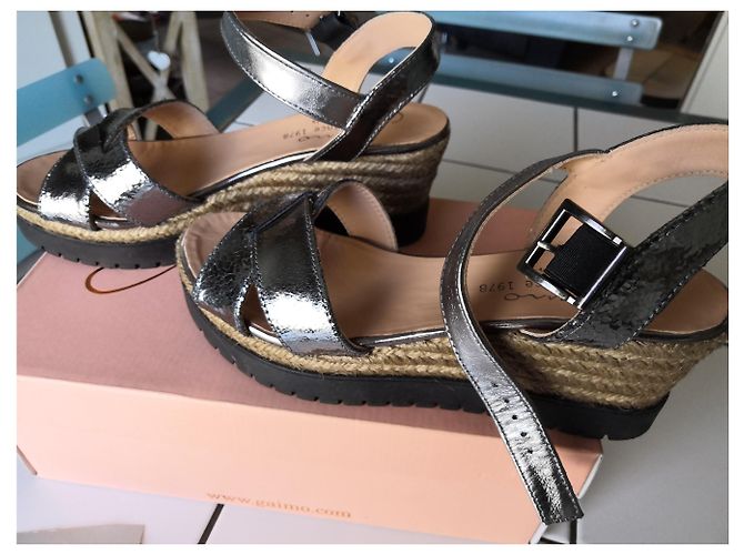 Autre Marque Espadrillas GAIMO in pelle metallizzata argento 39 - vista 5