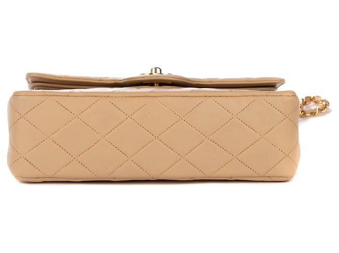 Timeless Excelente Chanel 23 cordeiro acolchoado bege em muito bom estado! - vista 8