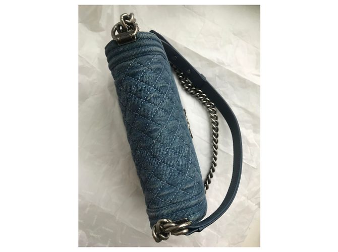 Chanel Denim Bag Rare Boy medio Blu - Ansicht 10