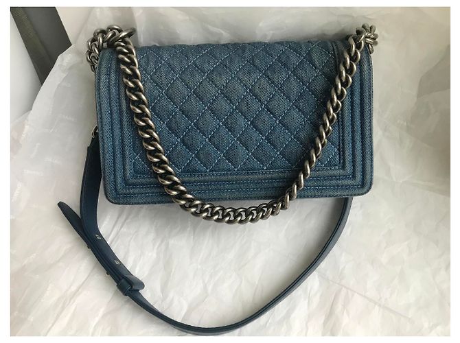 Chanel Denim Bag Rare Boy medio Blu - Ansicht 11