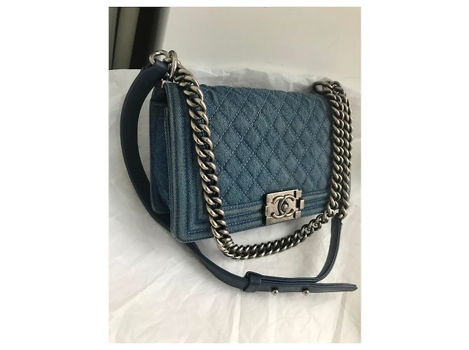 Chanel Denim Bag Rare Boy medio Blu - Ansicht 15